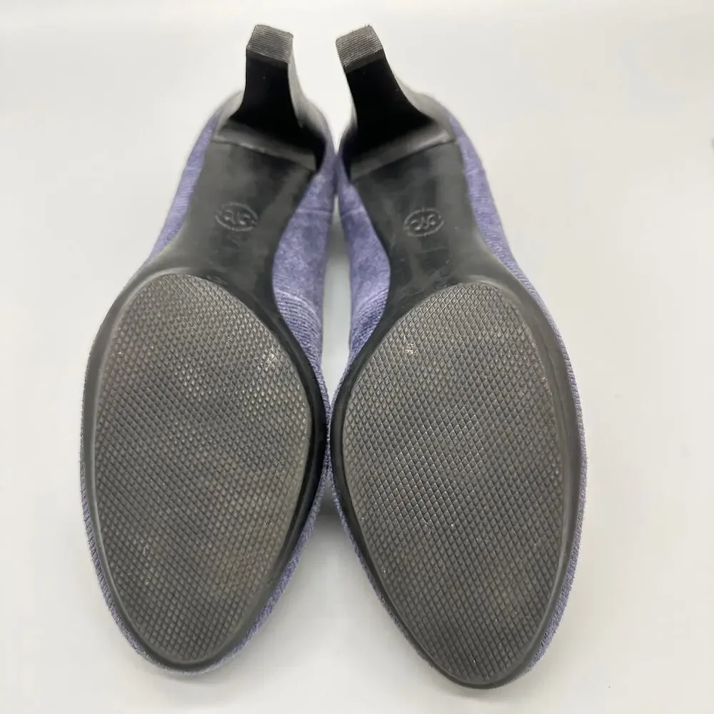 Johnston and Murphy Navy Blue Corduroy Platform Heels Pumps Womens 10M - Picture 6 of 11